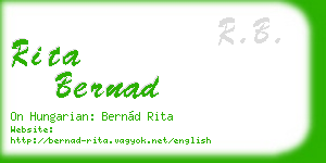 rita bernad business card
